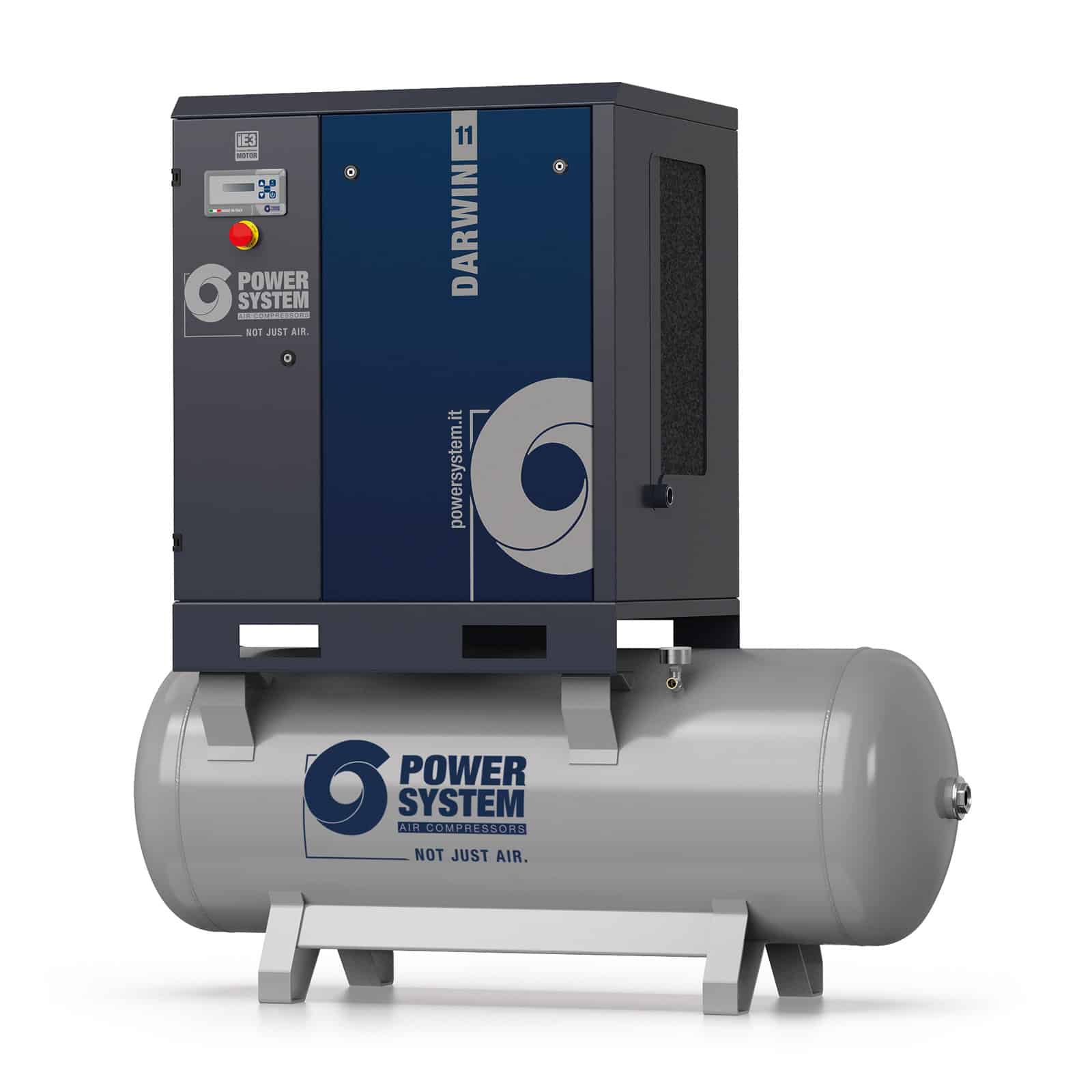 Darwin 11-10-270 Compressore a vite con trasmissione a cinghia, completo di serbatoio.