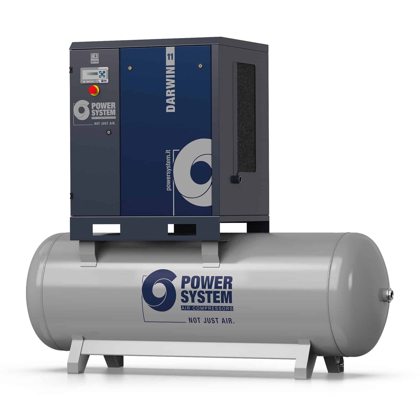 Darwin 11-10-500 Screw compressor with belt transmission, complete with tank.