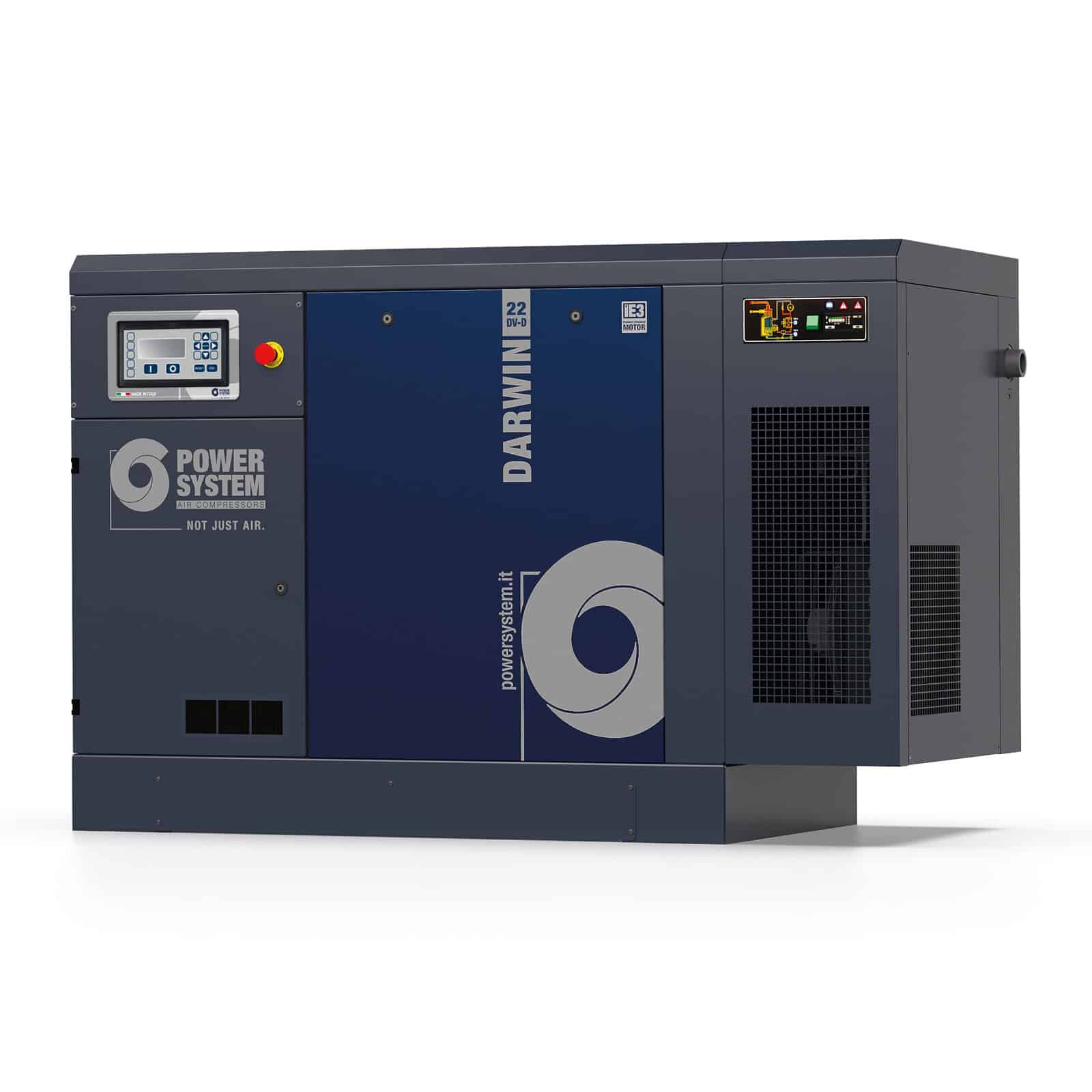 Darwin 22-08 DV-D Belt transmission screw compressor, with high energy efficiency.