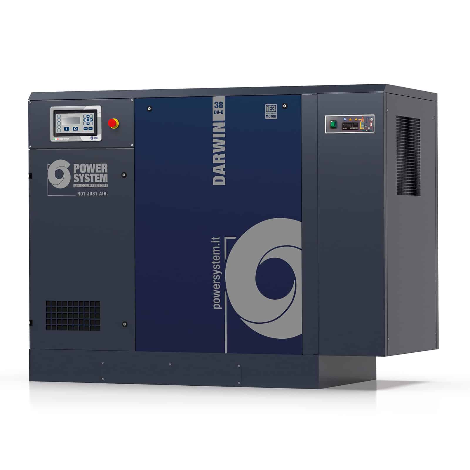 Darwin 38-08 DV-D Belt transmission screw compressor, with high energy efficiency.