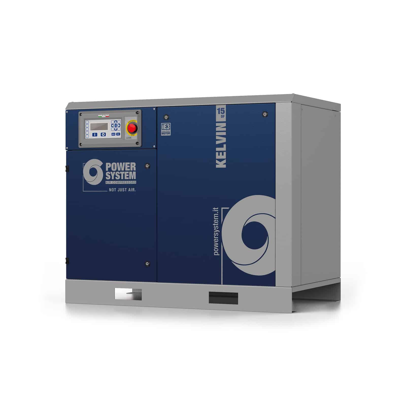 KELVIN 15-13 DF Screw compressor with belt transmission.