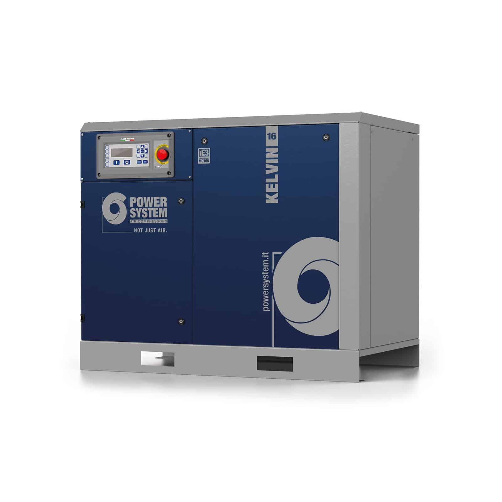 KELVIN 16-08 Compressore a vite con trasmissione a cinghia.
