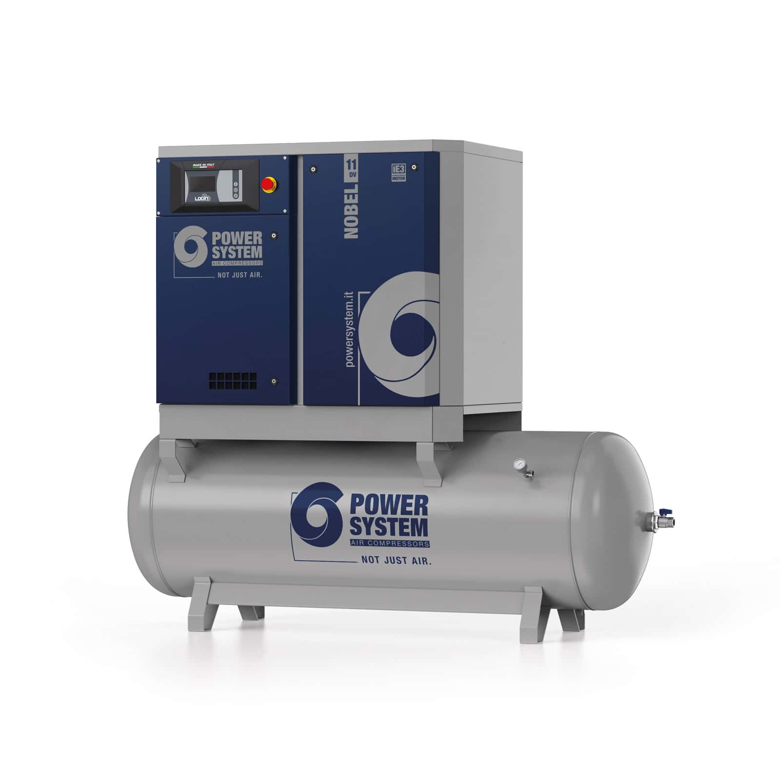 NOBEL 11-08-500 DV Compressore a vite con trasmissione diretta, completo di serbatoio.