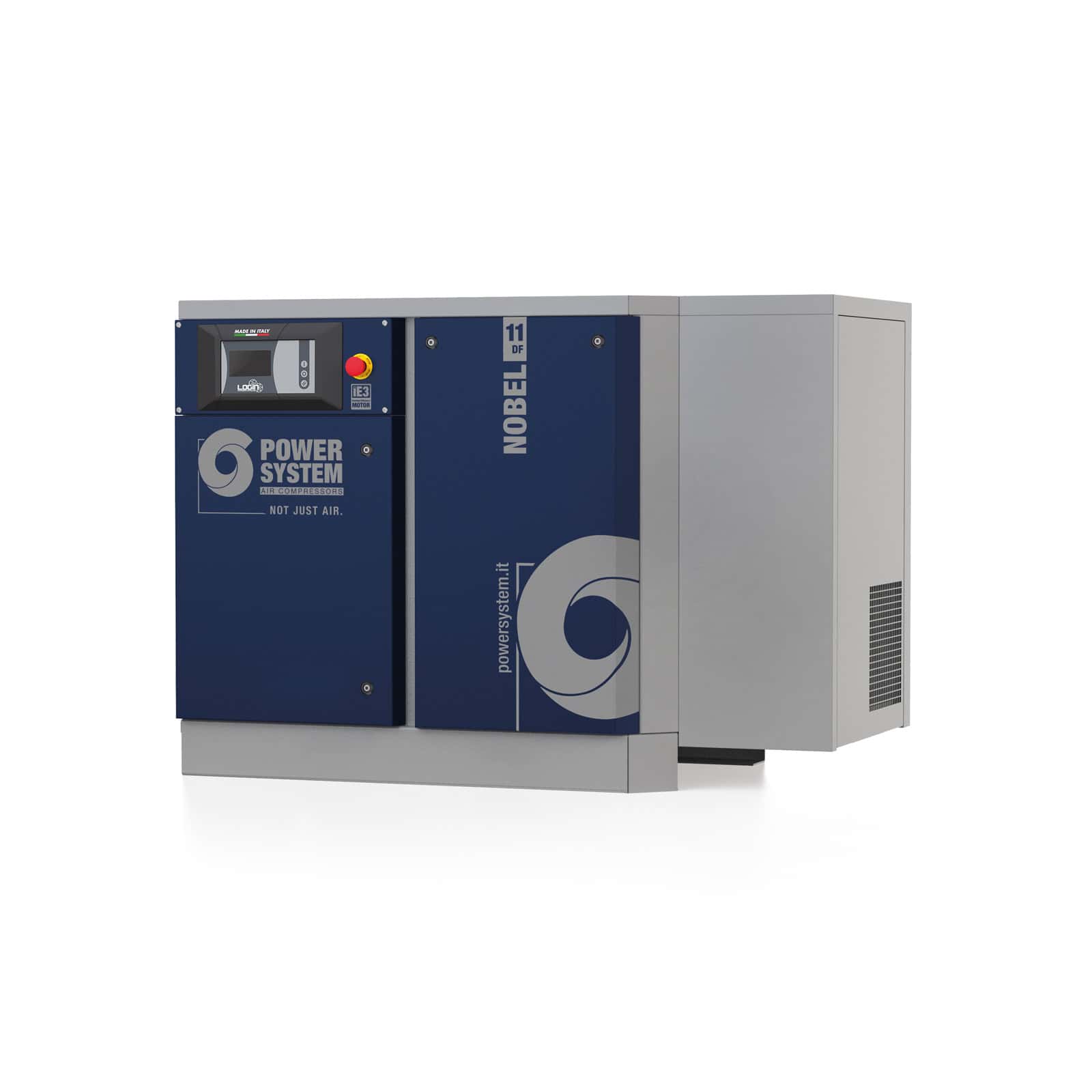 NOBEL 11-08 DF Screw compressor with direct drive transmission, complete with dryer.