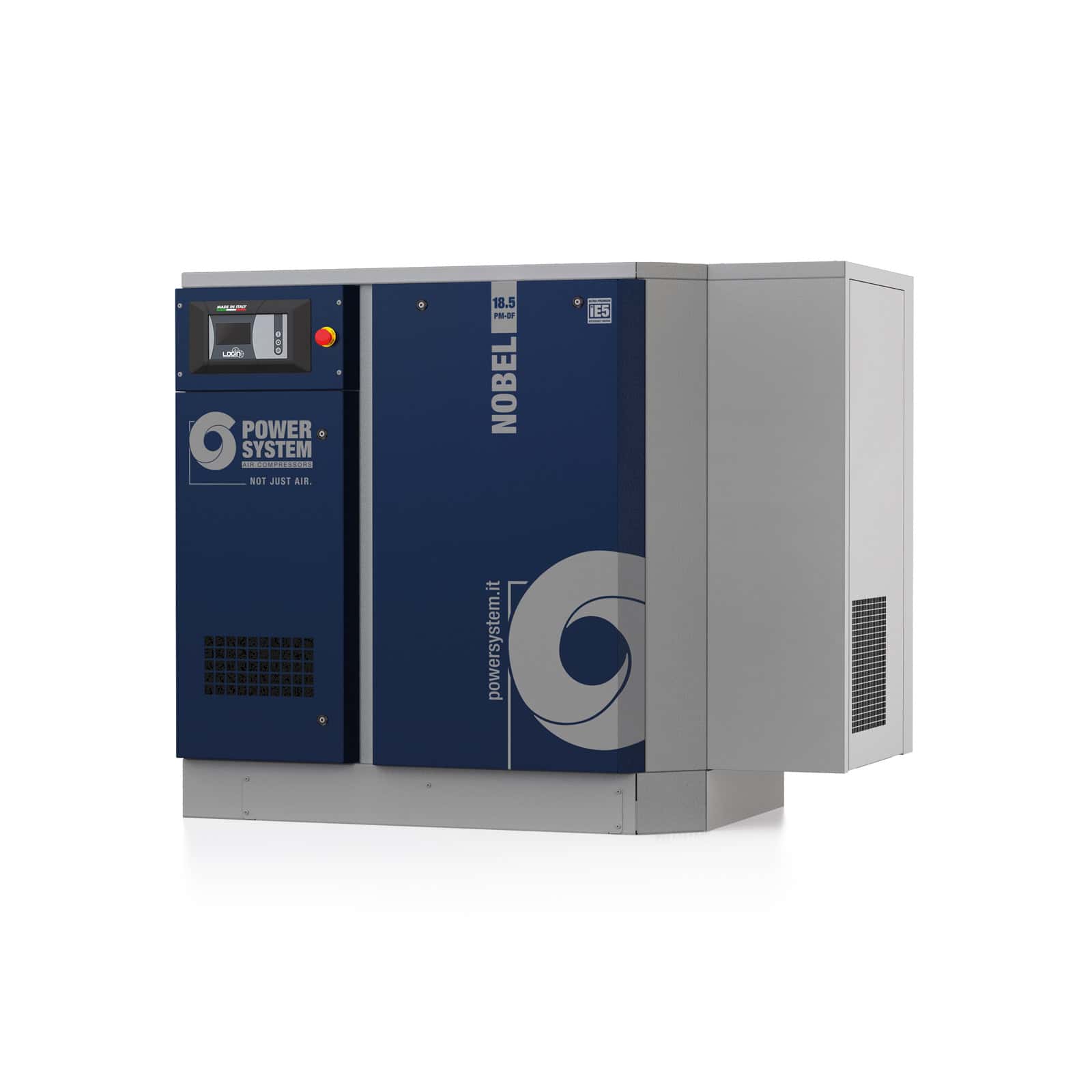 NOBEL 18.5-13 PM-DF Screw compressor with direct drive transmission, complete with dryer.