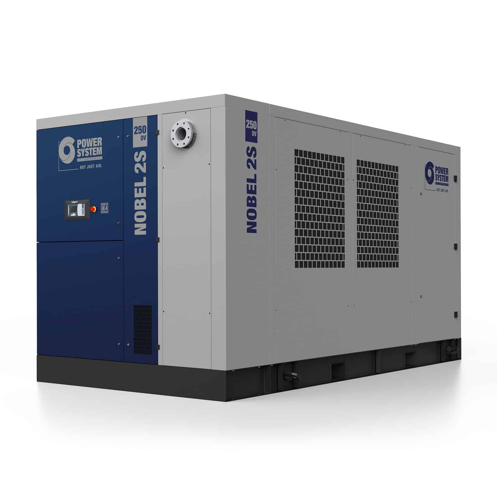 NOBEL 2S 250-08 DV Compressore a vite bistadio ad alta efficienza, con trasmissione diretta e con inverter.