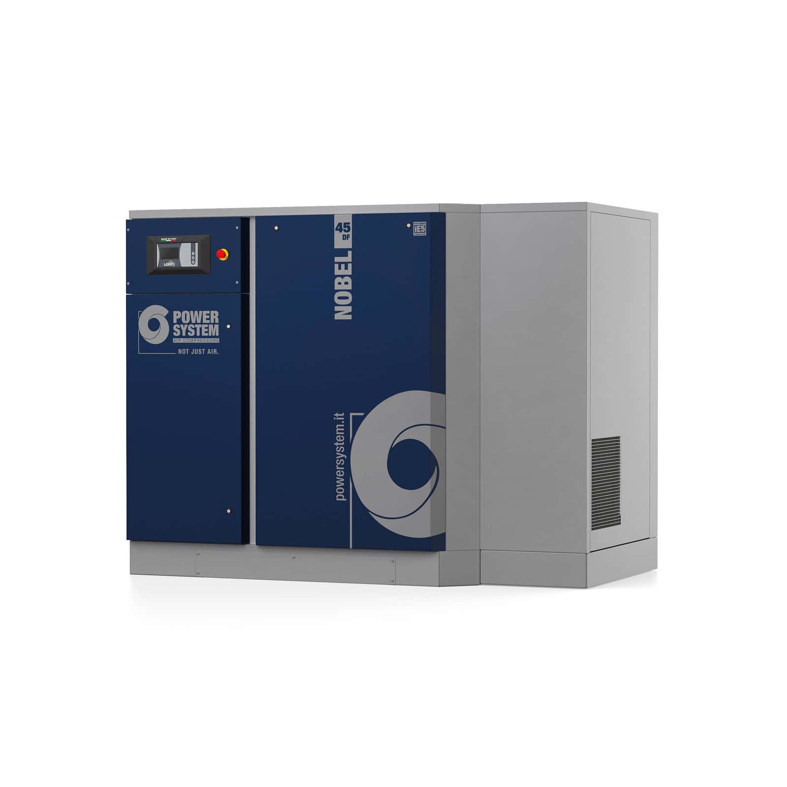 NOBEL 45-10 DF Screw compressor with direct drive transmission, complete with dryer.