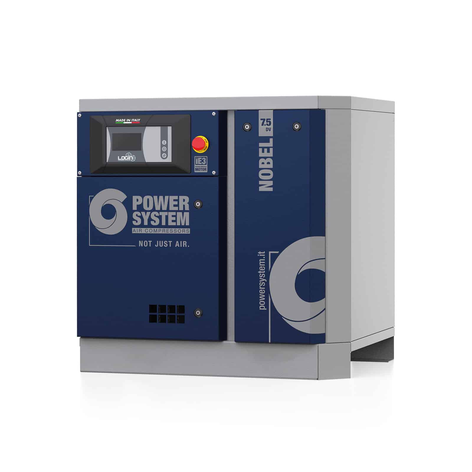 NOBEL 7.5-10 DV Screw compressor with direct drive transmission.
